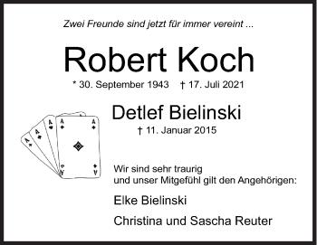 Traueranzeige von Robert Koch von Siegener Zeitung