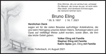 Traueranzeige von Bruno Eling von Siegener Zeitung