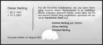 Traueranzeige von Dieter Herling von Siegener Zeitung