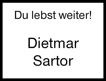 Traueranzeige von Dietmar Sartor von Siegener Zeitung
