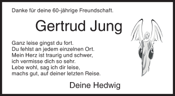 Traueranzeige von Gertrud Jung von Siegener Zeitung
