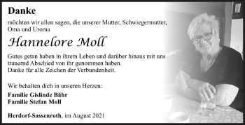 Traueranzeige von Hannelore Moll von Siegener Zeitung