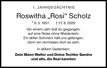Traueranzeige von Roswitha Scholz von Siegener Zeitung
