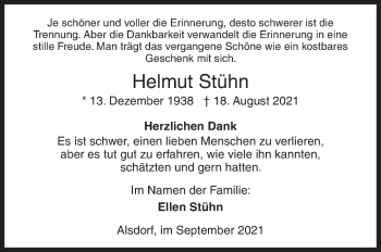 Traueranzeige von Helmut Stühn von Siegener Zeitung