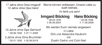 Traueranzeige von Irmgard und Hans Böcking von Siegener Zeitung