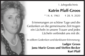Traueranzeige von KatrinPfaff-Groos Pfaff-Groos von Siegener Zeitung