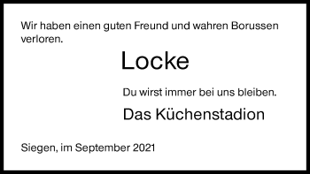 Traueranzeige von Locke  von Siegener Zeitung