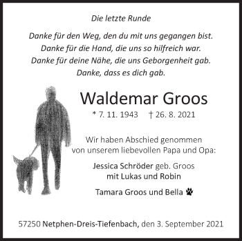 Traueranzeige von Waldemar Groos von Siegener Zeitung