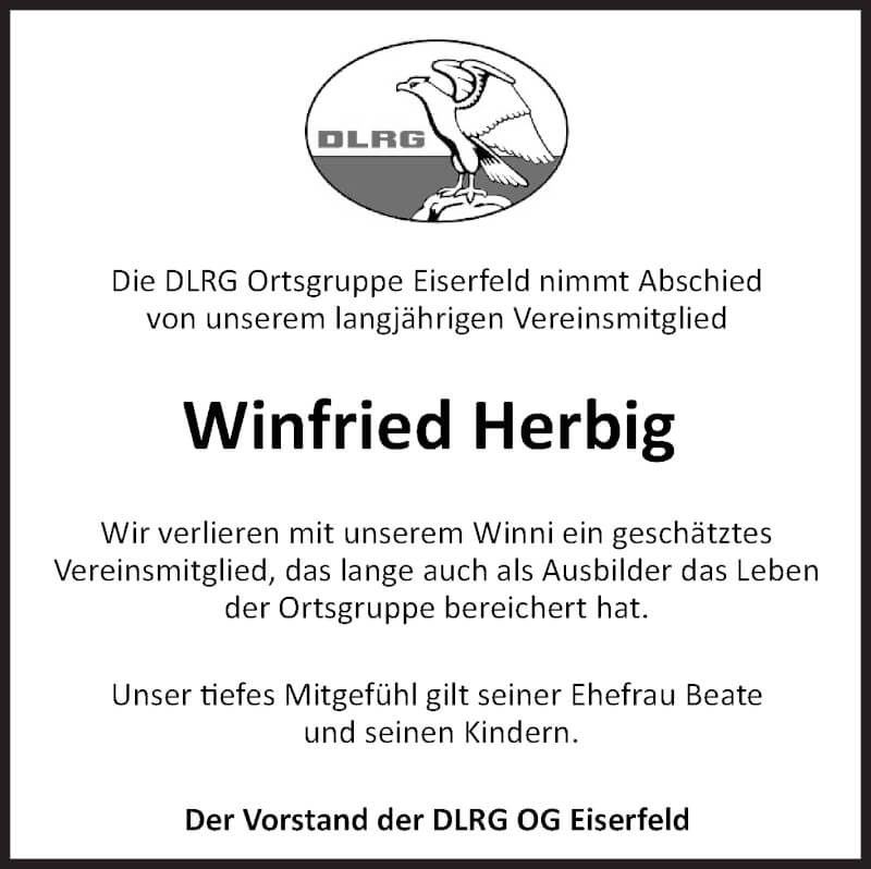  Traueranzeige für Winfried Herbig vom 18.09.2021 aus Siegener Zeitung