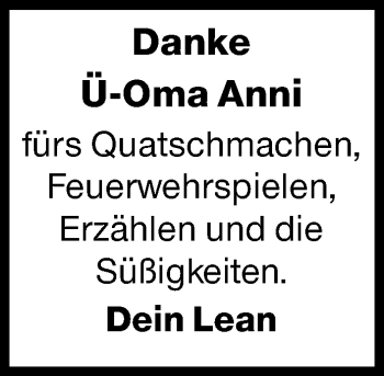 Traueranzeige von Anni  von Siegener Zeitung