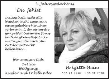 Traueranzeige von Brigitte Beier von Siegener Zeitung
