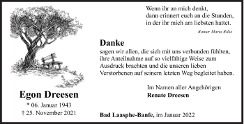Traueranzeige von Egon Dreesen von Siegener Zeitung