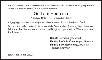 Traueranzeige von Gerhard Hermann von Siegener Zeitung