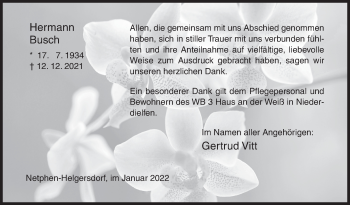 Traueranzeige von Hermann Busch von Siegener Zeitung