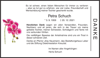 Traueranzeige von Petra Schuch von Siegener Zeitung