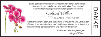 Traueranzeige von Siegfried Willert von Siegener Zeitung