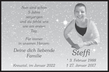 Traueranzeige von Stephanie (Steffi)  Klaes von Siegener Zeitung