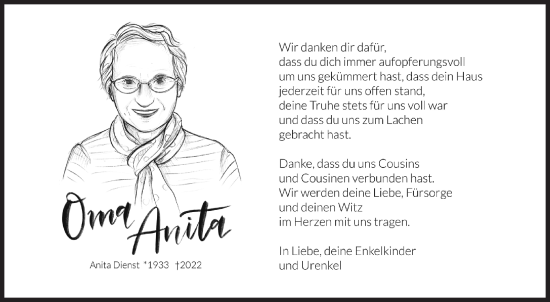 Traueranzeige von Anita Dienst von Siegener Zeitung