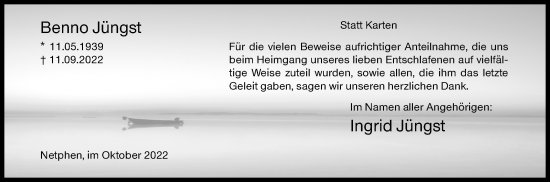 Traueranzeige von Benno Jüngst von Siegener Zeitung