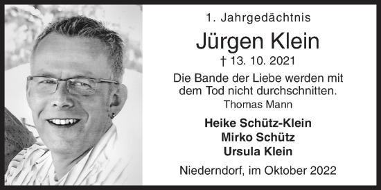 Traueranzeige von Jürgen Klein von Siegener Zeitung