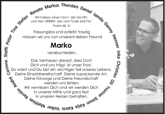 Traueranzeige von Marko Fischbach von Siegener Zeitung