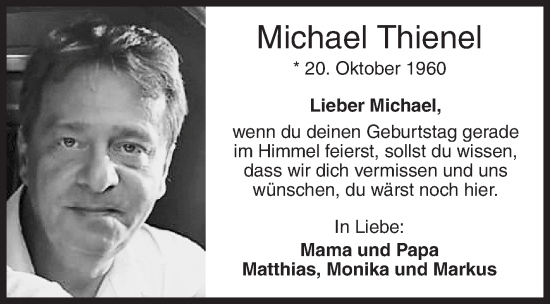 Traueranzeige von Michael Thienel von Siegener Zeitung