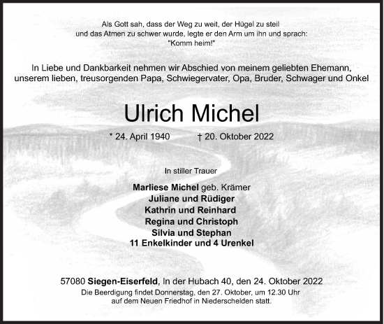 Traueranzeige von Ulrich Michel von Siegener Zeitung