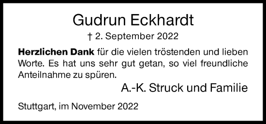 Traueranzeige von Gudrun Eckhardt von Siegener Zeitung