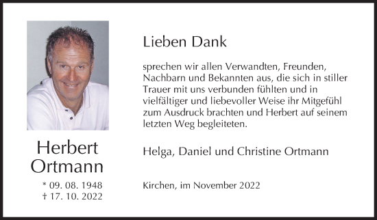 Traueranzeige von Herbert Ortmann von Siegener Zeitung