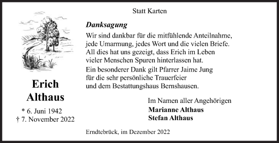 Traueranzeige von Erich Althaus von Siegener Zeitung