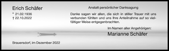 Traueranzeige von Erich Schäfer von Siegener Zeitung