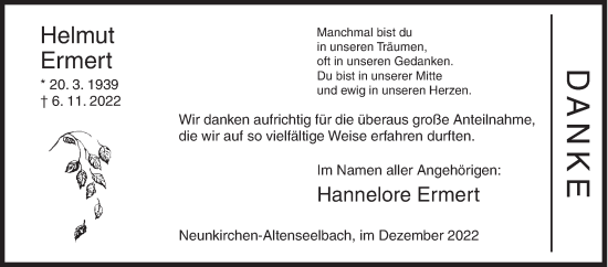Traueranzeige von Hannelore Ermert von Siegener Zeitung