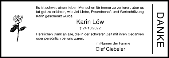 Traueranzeige von Karin Löw von Siegener Zeitung