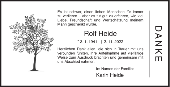 Traueranzeige von Rolf Heide von Siegener Zeitung