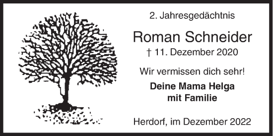 Traueranzeige von Roman Schneider von Siegener Zeitung