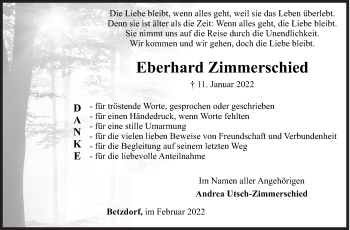 Traueranzeige von Eberhard Zimmerschied von Siegener Zeitung