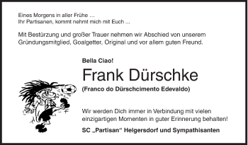 Traueranzeige von Frank Dürschke von Siegener Zeitung