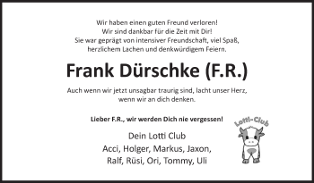 Traueranzeige von Frank Dürschke von Siegener Zeitung