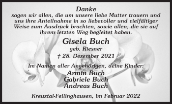 Traueranzeige von Gisela Buch von Siegener Zeitung