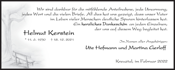 Traueranzeige von Helmut Kerstein von Siegener Zeitung
