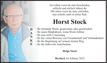 Traueranzeige von Horst Stock von Siegener Zeitung