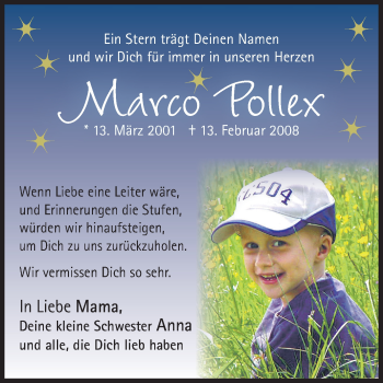 Traueranzeige von Marco Pollex von Siegener Zeitung