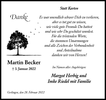Traueranzeige von Martin Becker von Siegener Zeitung