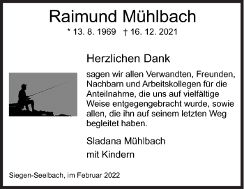 Traueranzeige von Raimund Mühlbach von Siegener Zeitung
