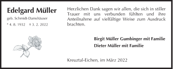 Traueranzeige von Edelgard Müller von Siegener Zeitung
