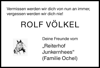 Traueranzeige von Rolf Völkel von Siegener Zeitung