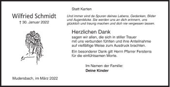 Traueranzeige von Wilfried Schmidt von Siegener Zeitung