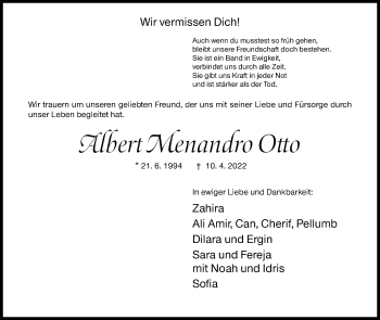 Traueranzeige von Albert Menandro Otto von Siegener Zeitung