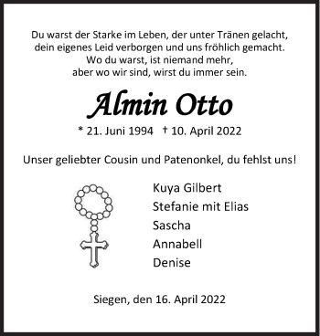 Traueranzeige von Albert Menandro Otto von Siegener Zeitung
