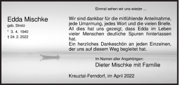 Traueranzeige von Edda Mischke von Siegener Zeitung